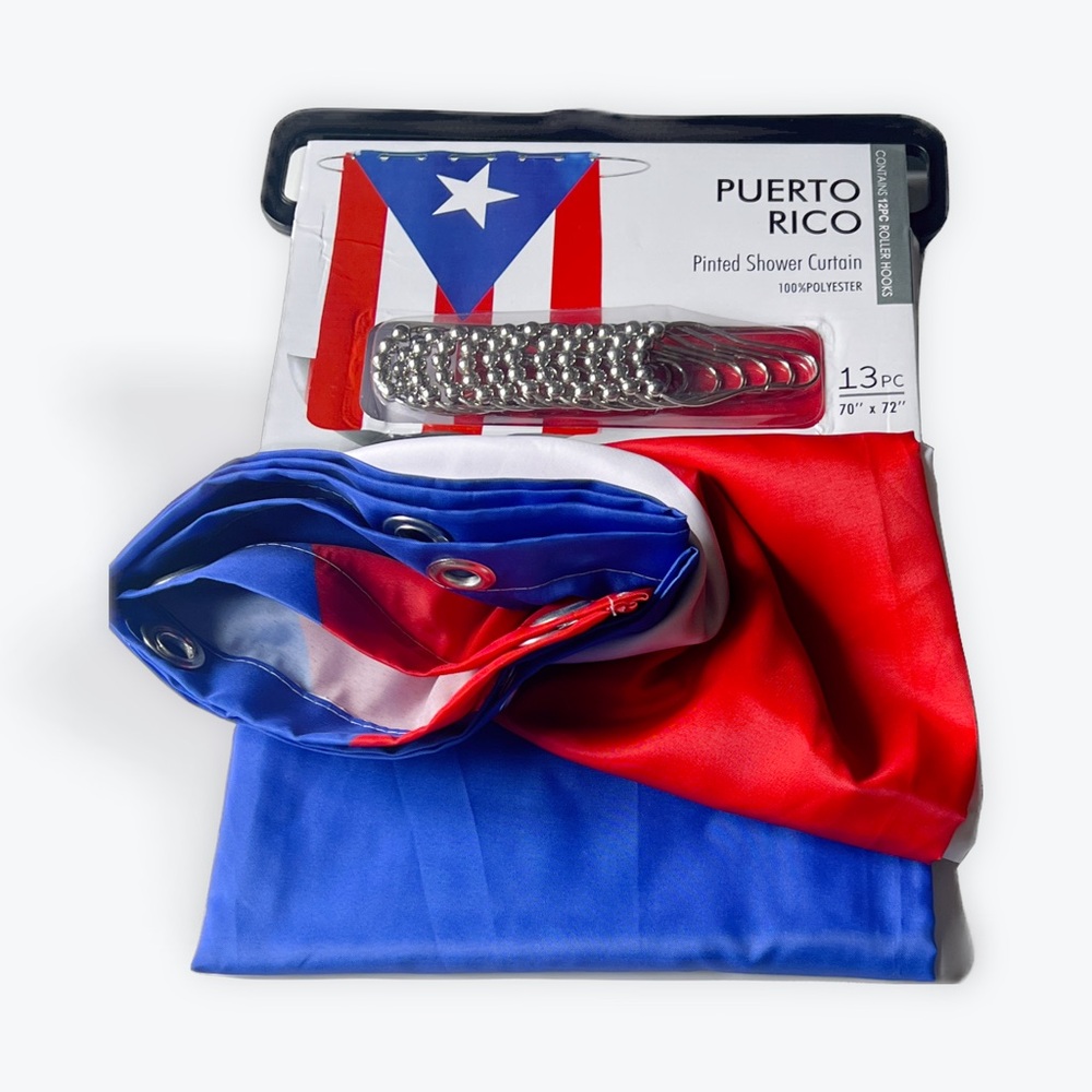 Puerto Rico Boricua flag shower curtain
